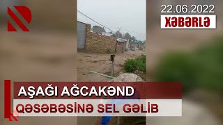 Aşağı Ağcakənd qəsəbəsinə sel gəlib