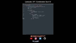 Leetcode 377. Combination Sum IV in Python | Python Leetcode | Python Coding Tutorial | Python ASMR