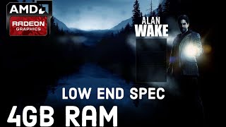 Alan Wake Government laptop gameplay  | amd r4 graphics | 4Gb Ram | 512Mb Vram | lenovo e41-15