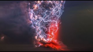 Lightning Storm Inside A Volcano