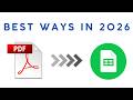 How to Convert PDF to Google Sheets in 2026 (best methods)
