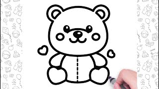 How to Draw a Teddy Bear Easy | Bolalar uchun ayiqcha chizish oson | आसान टेडी बियर ड्राइंग