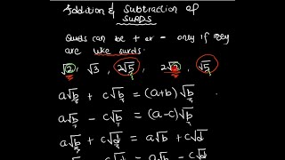 Addition and Subtraction of Surds: Simplifying Expressions