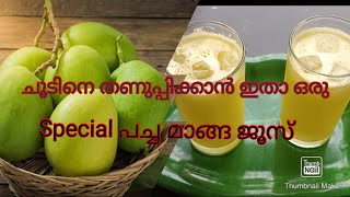 Special പച മാങ്ങ ജൂസ്/pacha manga juice recipe in Malayalam/how to make raw mango/Raneeshas cooking