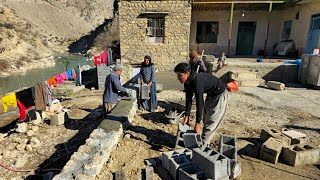 Nomadic Life: Completing the Courtyard Wall of a Nomadic Home: The Daily Work of a Nomad🏡👨‍👩‍👦‍👦