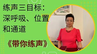 歌唱教学  声乐上要求我们有深呼吸，高位置和后通道。练声时要一个个的去感知不断的磨练，渐渐的习惯成自然就形成了发音的技巧【带你练声】ZL010集