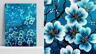 Easy acrylic painting for beginners | painting tutorial | Tree of flowers | Satisfying demo
