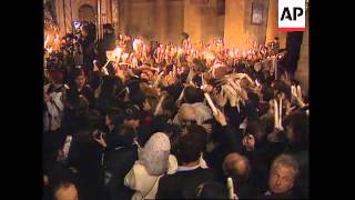 ISRAEL: JERUSALEM: GREEK ORTHODOX EASTER CEREMONY OF THE HOLY FIRE