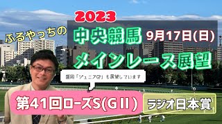 【阪神競馬】【中山競馬】2023中央競馬レース展望🏇～9月17日(日)「第41回ローズステークス」(GⅡ)「ラジオ日本賞」【盛岡競馬】第25回ジュニアグランプリ(M1)