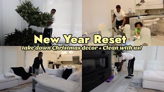 Clean Our House With Us! |Taking Down Christmas Decor + New Year Reset *Satisfying*