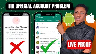 You Need The Official WhatsApp to Use This Account Solution | Solve GB,FM,YO WhatsApp not opening