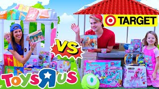 NEW - Toys R Us Fake Toy Store vs Target Neighbors Kids Driving Power Wheels Cars & Baby IRL Play