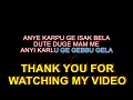 ANYE KARPU GE ISAK BELA GALO KARAOKE LYRICAL VIDEO/EDITED BY ELUM PAGMEN