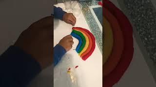 Ryan’s making rainbow with  dough #playdoh #rainbow, playdough art