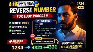 Python Reverse Number 🔥 | For Loop Program (Step-by-Step for Beginners)