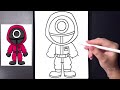 how to draw the circle guard squid games