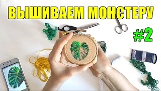 Вышивка монстеры - видео процесса. Блог о вышивке гладью.