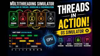 Multithreading Simulator | Visualizing OS Threads, Scheduling & Synchronization in Real-Time