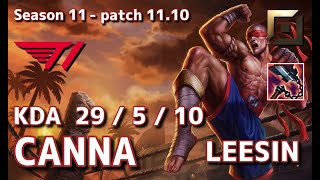 【韓国サーバー/C1】T1 Canna リーシン(Leesin) VS モルデカイザー(Mordekaiser) TOP - Patch11.10 KR Ranked【LoL】