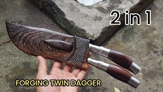 Cara Membuat pisau kembar satu Sarung, Forging Twin Dagger
