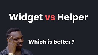 Helper method vs Separate Widget | Which is better ?