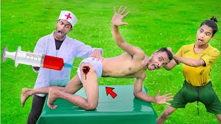 Must Watch Comedy Video Injection Funny Video New  Doctor Comedy Try To Not Laugh E-38 By @funtv22