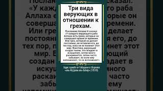 Три вида верующих в отношении к грехам.