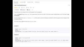5 Binary Search Leetcode 162 - Find Peak Element | Java