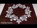 Easy flower kolam designs with 9 dots || muggulu designs with dots || आसान रंगोली डिजाइन