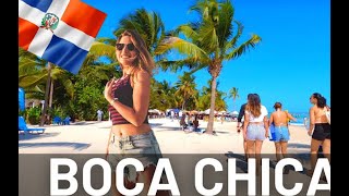 4K Walking on BOCA CHICA beach Playa, Santo Domingo, Dominican Republic 🇩🇴