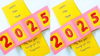 DIY - Happy New Year 2025 Card 🌟 New Year Greeting Card ✨ Handmade Pop - Up Card For New Year