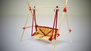 How to Make A Cute Swing From Matchstick ( Matchstick Art ) - Kids Projects