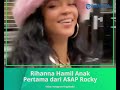 potret rihanna pamer perut buncit tengah hamil anak pertamanya dengan a$ap rocky