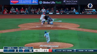 Non-Pitcher Pitching KC Royals 2nd Baseman Nate Eaton Throws Pure GAS At Texas Rangers