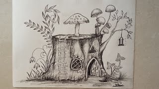 Daily challenge#94/Fairy house drawing