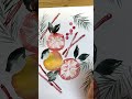 How to paint easy watercolor Christmas fruits #watercolortutorial #shortvideo #christmascard #shorts