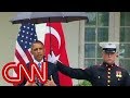 Obama asks Marines for umbrellas