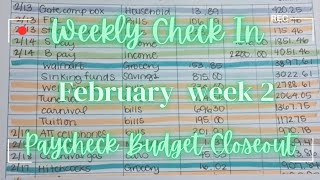 Weekly Check In and Paycheck Budget Closeout | Feb Week 2 | Family of 5 Household Budget