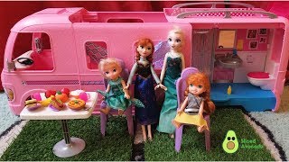 Toddler Kids Elsa Anna Camper Trip On Super Awesome Barbie Camper Car RV