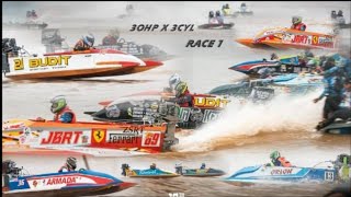 15 TUNNEL BOAT BERSAING DALAM KATEGORI 30HP 3CYL RACE 1 // #sibupowerboatrace2023 #powerboat