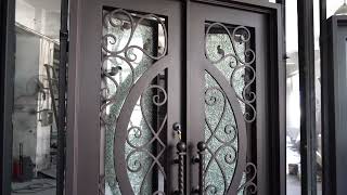 GID Oil Rubbed Bronze Iron Double Front Door With Beautiful Scrollwork