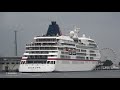 europa the first and only cruise call of the year 2020 in rostock warnemünde germany 4k video