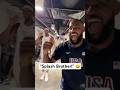 “Bam Bam Splash” - LeBron James & Bam Adebayo after USA’s win! 🤣 | #Shorts