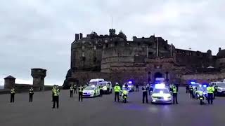 Police and bagpipes salute care workers