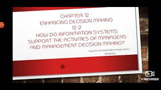MIS : CHAPTER 12 (SUBTOPIC 12-2)