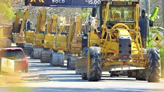 Excavators Travel Rolling To The Parking Site Days Off