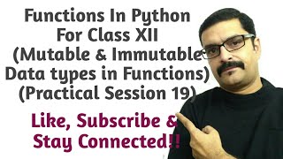 mutable and immutable datatype in python | mutable and immutable datatype in function | 12 python
