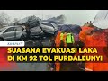 Suasana Evakuasi Kecelakaan Beruntun di KM 92 Tol Purbaleunyi, Belasan Kendaraan Ringsek