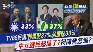 TVBS民調!賴蕭配37%.侯康配33%　中立選民起風了?柯陣營怎追?｜新聞\