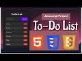 JavaScript Project: To-Do List App with CRUD & Local Storage Tutorial
